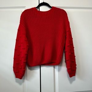 Jessica Simpson Red Puffy Sleeves Sweater